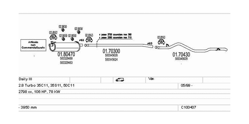 Výfukový systém FIAT Daily III 2.8 2798ccm 78kw Van