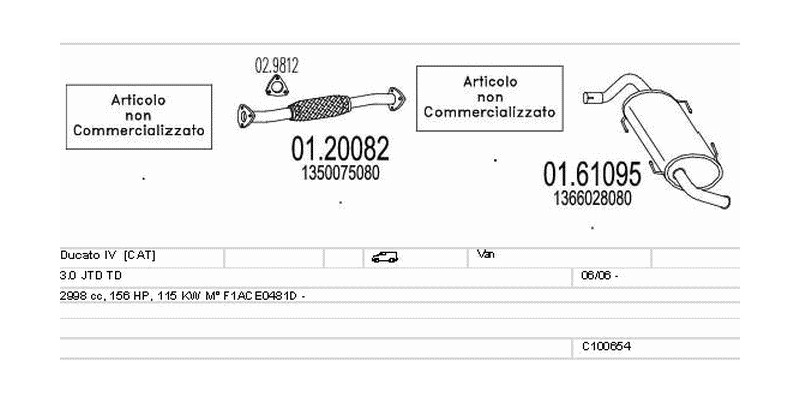 Výfukový systém FIAT Ducato IV 3.0 2998ccm 115kw Van