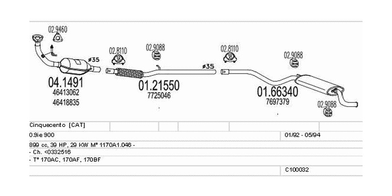 Sport Silencer Compatible With Fiat Cinquecento Hatchback 0.9 29kW 39HP - View #12