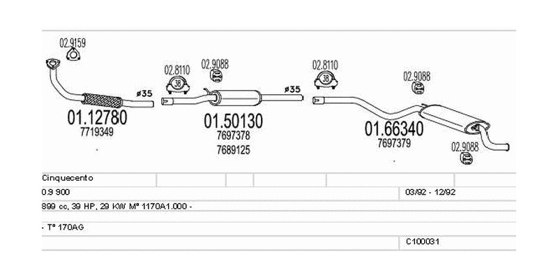 Sport Silencer Compatible With Fiat Cinquecento Hatchback 0.9 29kW 39HP - View #8
